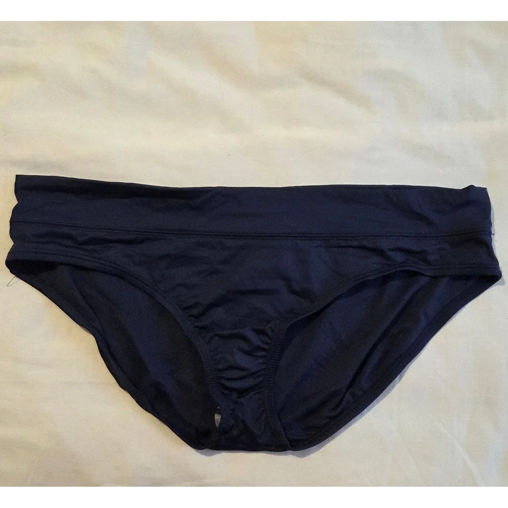 Nike Swim Navy Blue Low Rise Hipster Bikini Bottom XL NESS9275 440 Athletic Swim